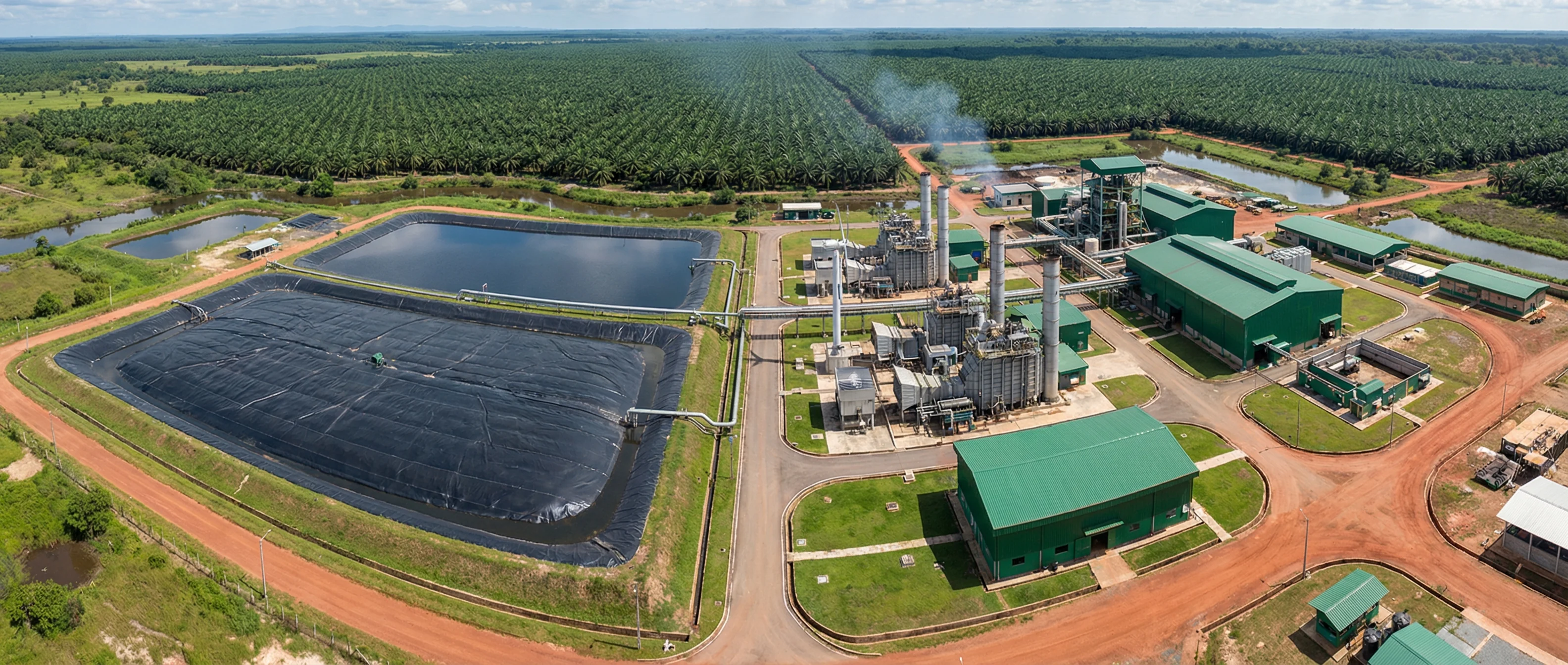 Extractora de palma con planta de biogás