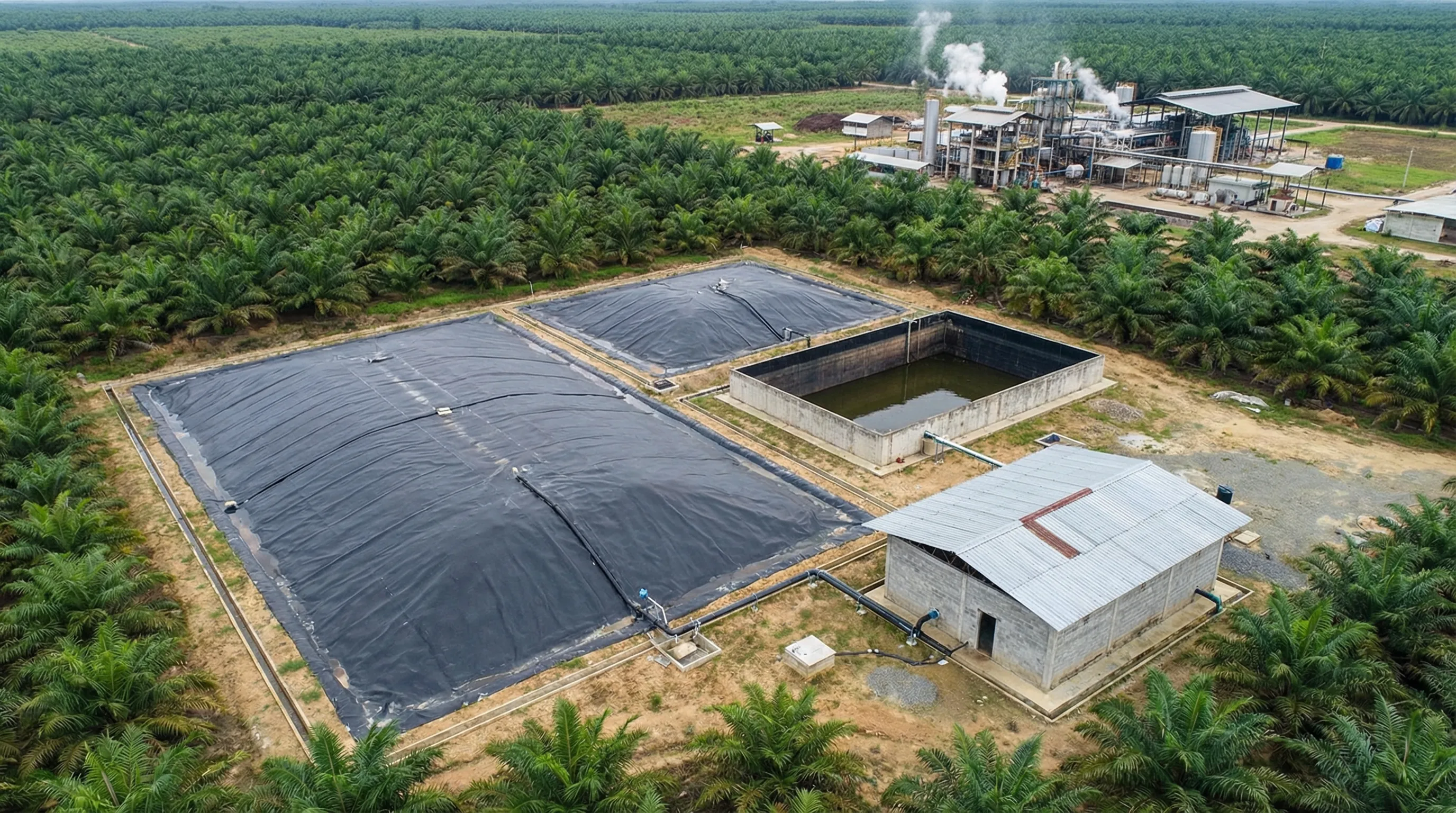 Planta de biogás industrial operando